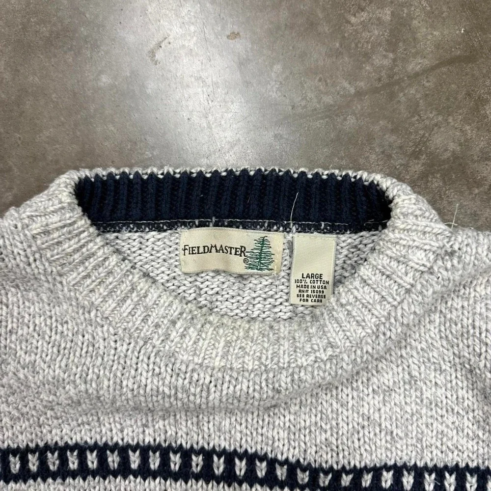 Vintage Fieldmaster 100% Cotton Knit Sweater Size L